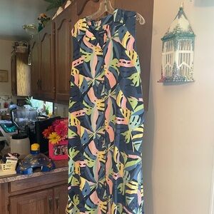 Studio park plus size, button down, floor length, sleeveless linen dress